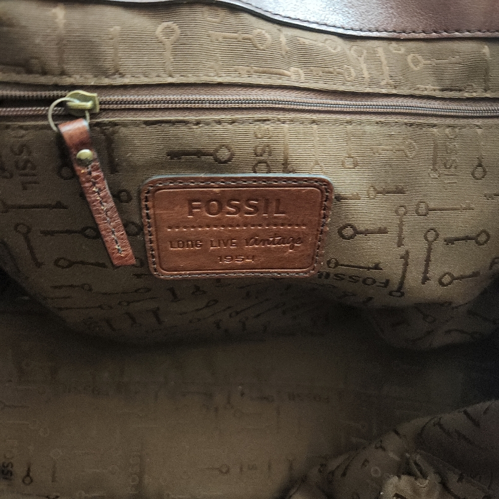 Fossil Vintage Reissue Large Leather/Tapestry Wee… - image 7